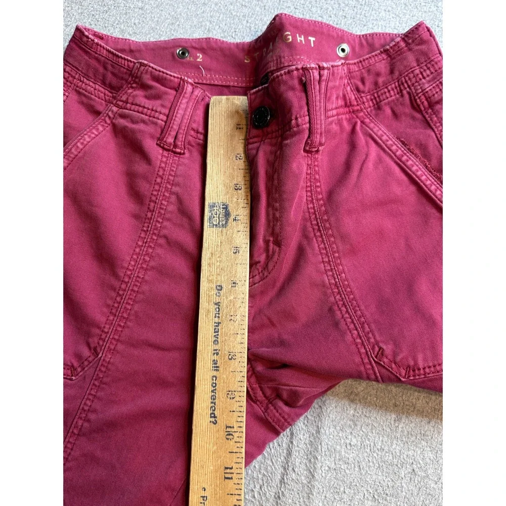 White House Black Market The Straight Crop Pants Womens 2 Magenta Pink Casual - Picture 12 of 16